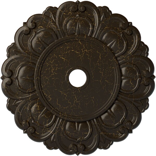 Ekena Millwork Angel Medallion (Canopies up to 15 3/4"), 32 1/4"OD x 3 5/8"ID x 1 1/8"P, Stone Hearth Crackle CM32ANSHC - main